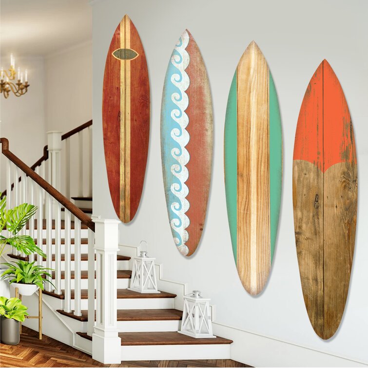 Surfboard on online wall